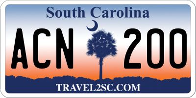 SC license plate ACN200
