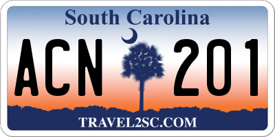SC license plate ACN201