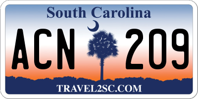 SC license plate ACN209