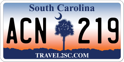 SC license plate ACN219