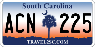 SC license plate ACN225