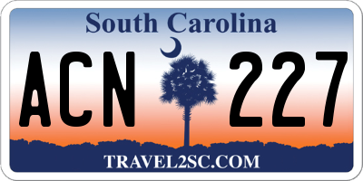 SC license plate ACN227