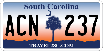 SC license plate ACN237