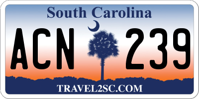 SC license plate ACN239