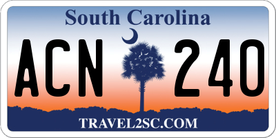 SC license plate ACN240