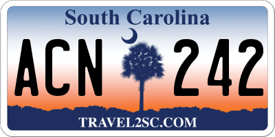 SC license plate ACN242