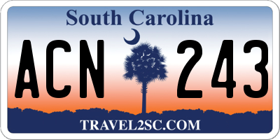 SC license plate ACN243