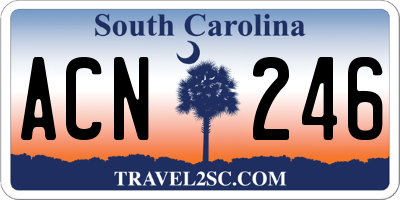 SC license plate ACN246