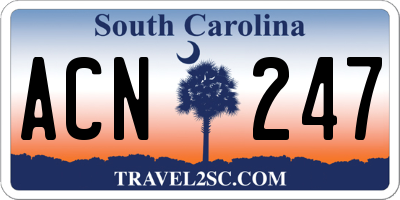 SC license plate ACN247