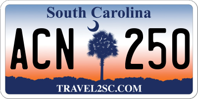 SC license plate ACN250