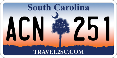 SC license plate ACN251