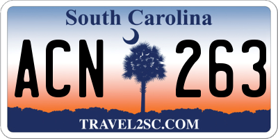 SC license plate ACN263