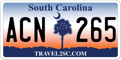 SC license plate ACN265