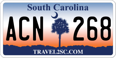 SC license plate ACN268