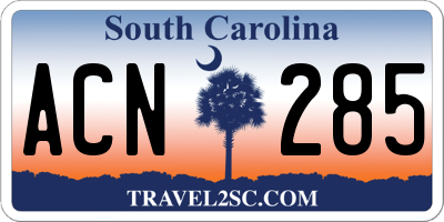 SC license plate ACN285