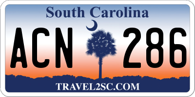 SC license plate ACN286