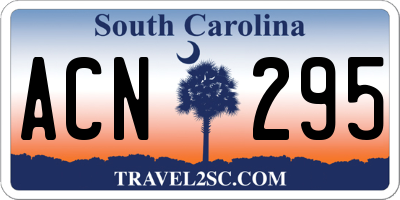 SC license plate ACN295