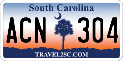 SC license plate ACN304