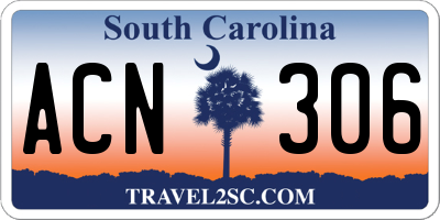 SC license plate ACN306