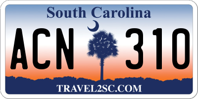 SC license plate ACN310