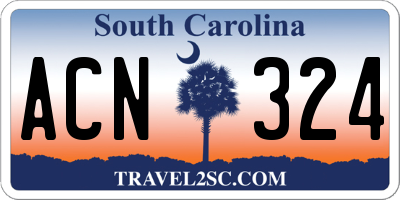 SC license plate ACN324