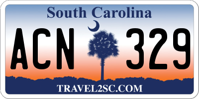 SC license plate ACN329