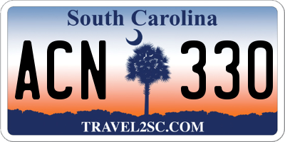SC license plate ACN330