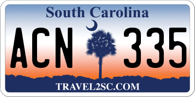 SC license plate ACN335