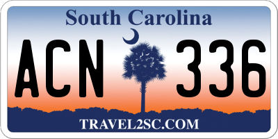 SC license plate ACN336