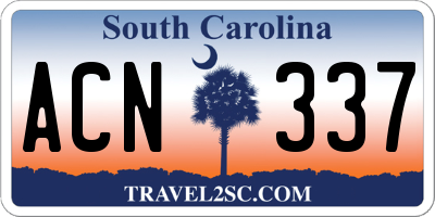 SC license plate ACN337