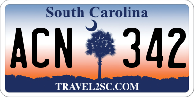 SC license plate ACN342
