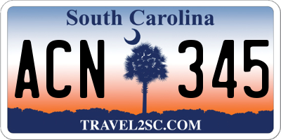 SC license plate ACN345
