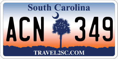 SC license plate ACN349