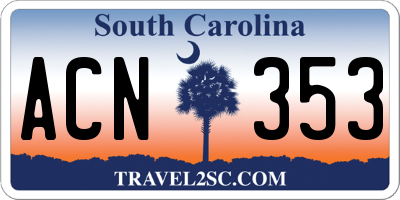 SC license plate ACN353