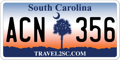 SC license plate ACN356