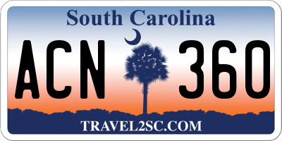 SC license plate ACN360