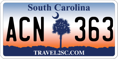 SC license plate ACN363