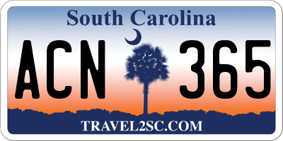SC license plate ACN365