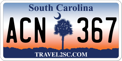 SC license plate ACN367