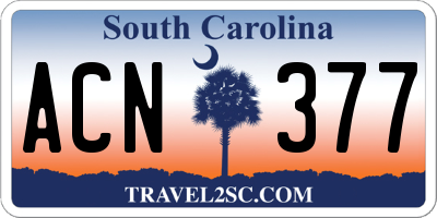 SC license plate ACN377