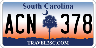 SC license plate ACN378