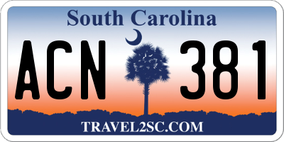 SC license plate ACN381