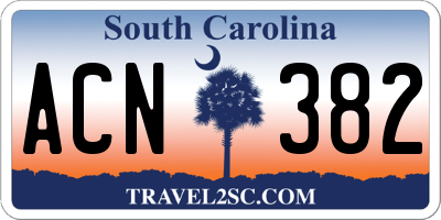SC license plate ACN382