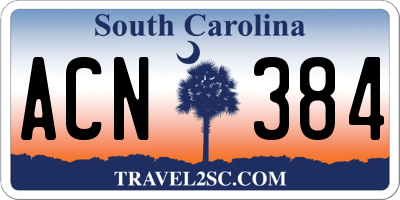 SC license plate ACN384