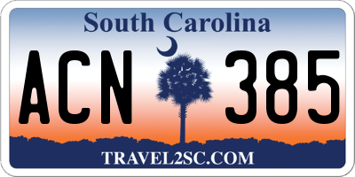 SC license plate ACN385