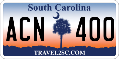 SC license plate ACN400