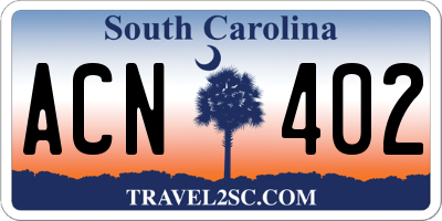 SC license plate ACN402