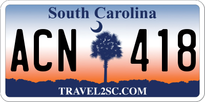 SC license plate ACN418