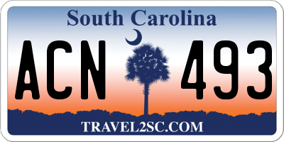 SC license plate ACN493