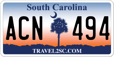 SC license plate ACN494